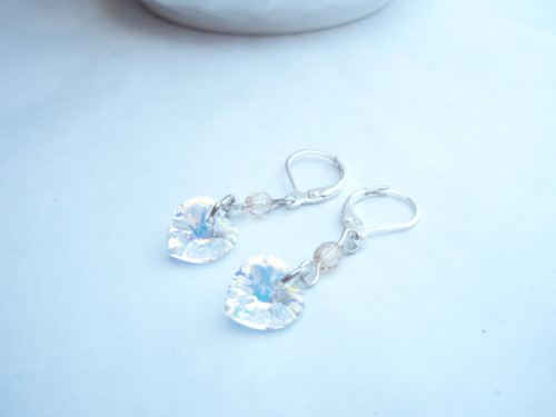 Srdíčko Crystal AB - Swarovski náušnice — foto 1