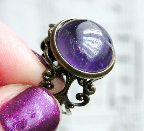 Bronze Romantic Amethyst / Prsten s ametystem
