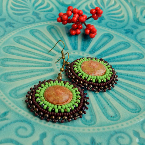 Pottery earrings n.7- vyšívané náušnice — foto 1