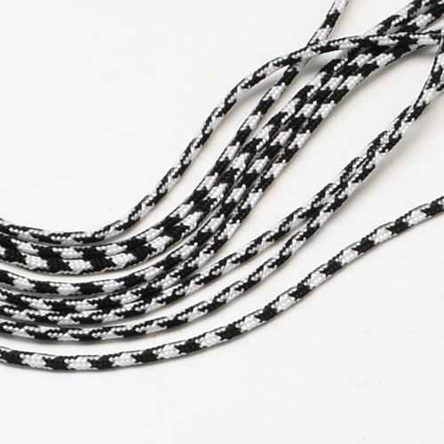 Návlekový materiál syntetika bílý Paracord šňůra pr.2mm (10m) - Black/White