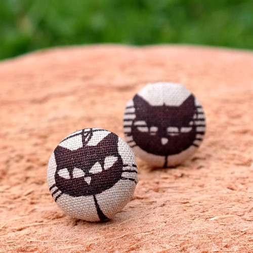Náušnice buttonky - kočky — foto 1