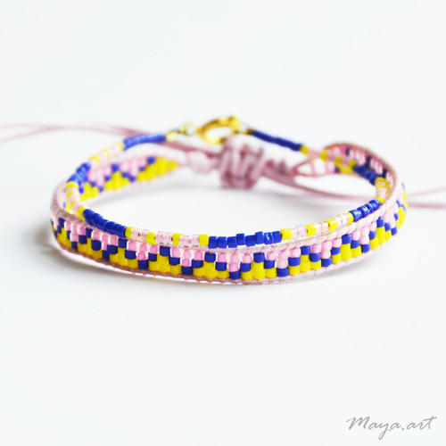 Modrorůžová sada náramků WEAVED BRACELET — foto 1