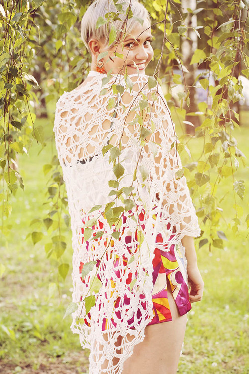 Ručně háčkovaný pléd v boho stylu — foto 1