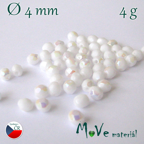 České ohňovky 4mm/4g, bílé AB lesk — foto 1