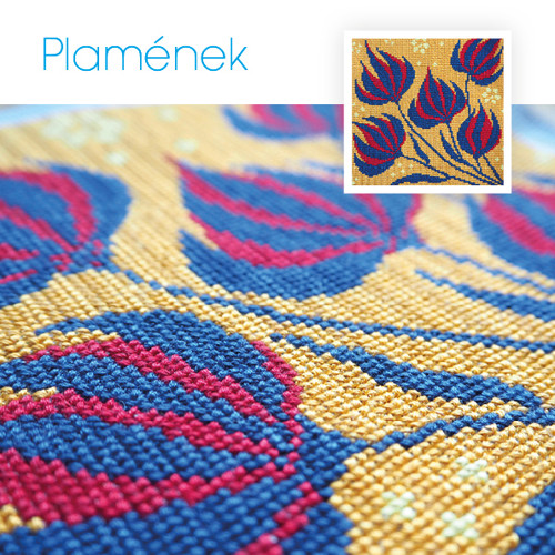 Plamének - předloha pro křížkovou výšivku