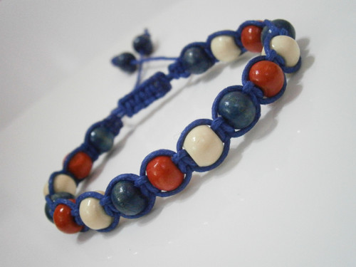 Národní/Námořnický náramek (macramé/shamballa) — foto 1
