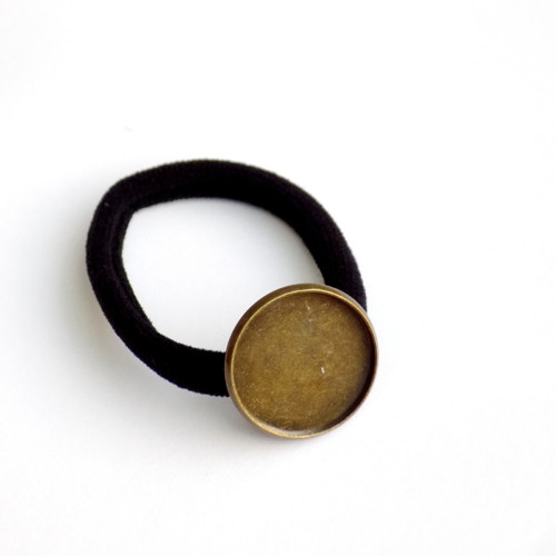 Gumička do vlasů s lůžkem 20mm/Bronz-1ks