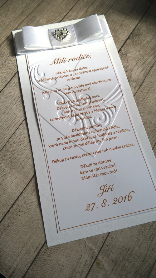 Poděkování rodičům bílé — foto 1