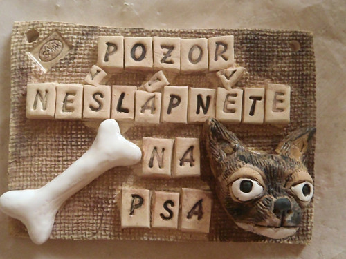 Výstražná tabulka - buldoček — foto 1