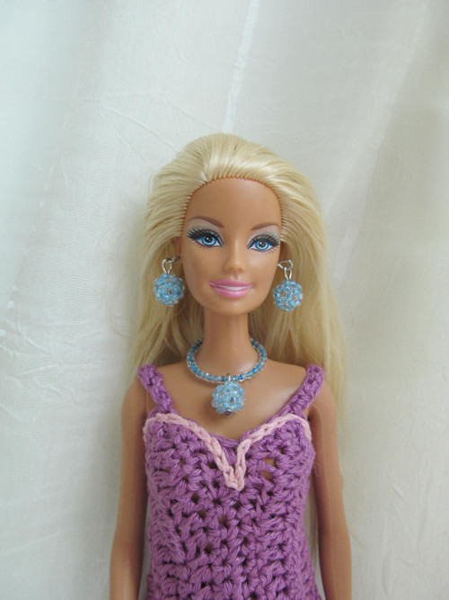 Náhrdelník a náušnice pro Barbie - souprava modrá — foto 1