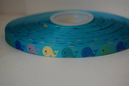 Stuha rypsová š.10 mm: Velryby