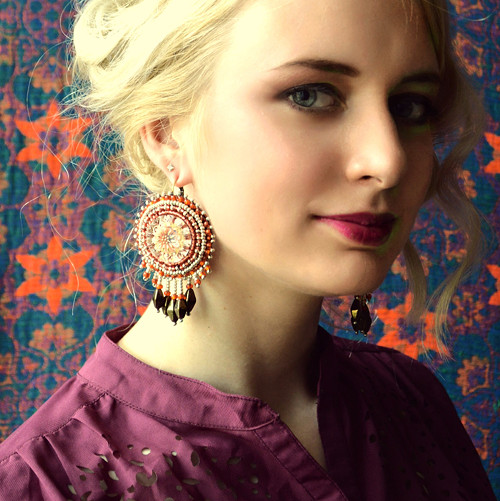 Marguerite n.4 - vyšívané náušnice — foto 1