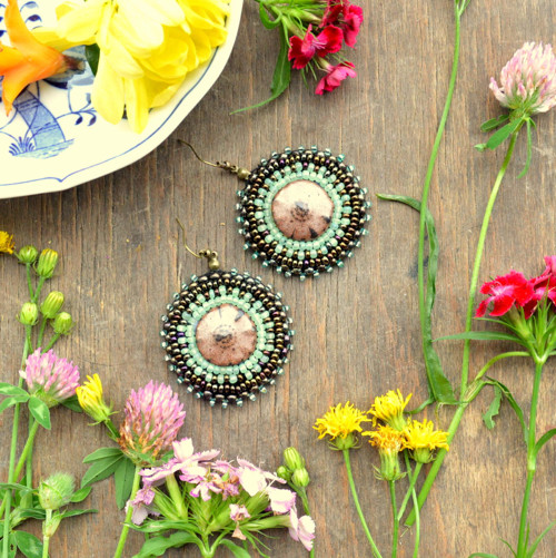 Pottery earrings n.13 - vyšívané náušnice — foto 1
