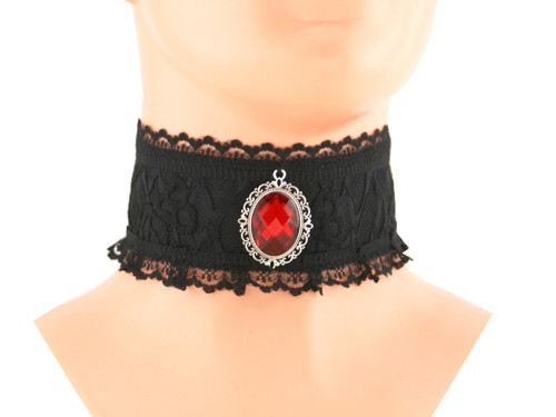 Dámský obojek černý v gothic stylu 0195