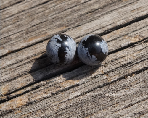 2 x kulička 8 mm - obsidián D5442 — foto 1