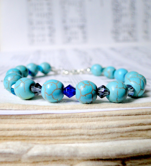 Tyrkenite & Swarovski Bracelet / Náramek