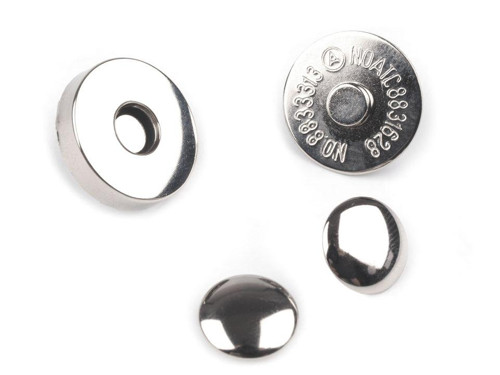 Magnetické zapínání Ø18 mm s nýtky- nikl (5sad)