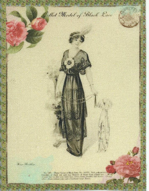 Bavlněná látka - panel 8 x 10,5 cm