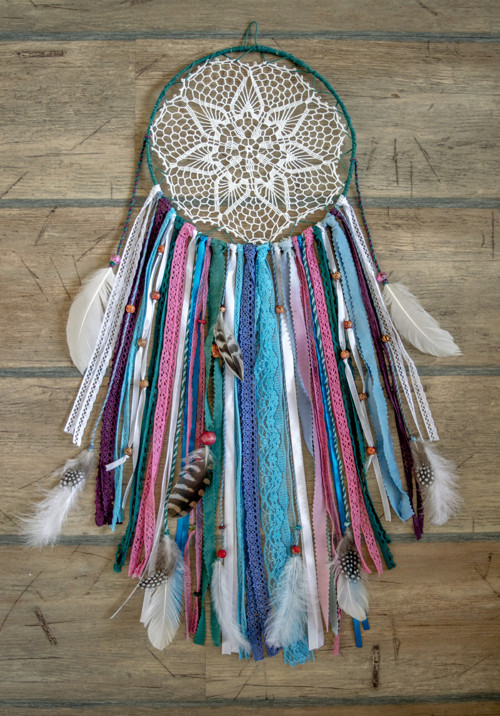 Barevný Lapač snů / Krajkový / Boho styl — foto 1