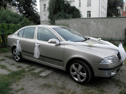 Mašličky na kliku auta - úvaz stuha