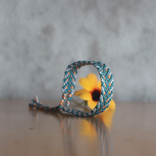 Náramek přátelství - petrolej a meruňka — foto 1