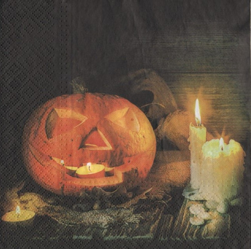 Papírový ubrousek,dýně, halloween, 2kusy