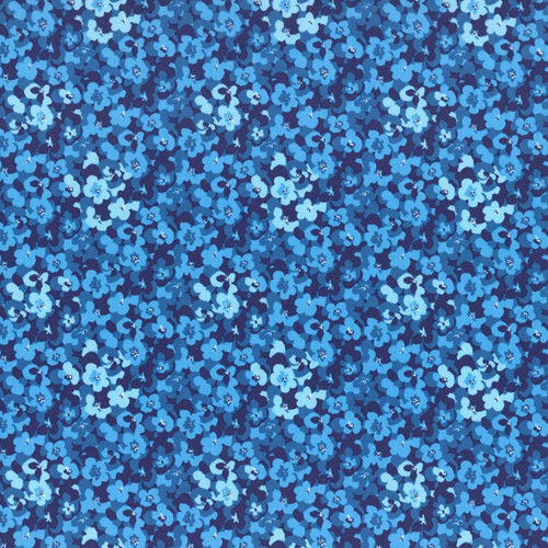 Látka L's Modern Garden - COBALT BLUE PANSIES