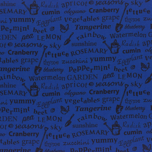 Látka L's Modern Garden - INDIGO GARDEN TEXT