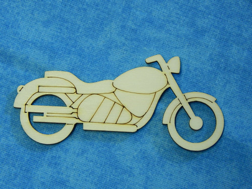 Dřevěný výřez, drsná motorka, 1 kus
