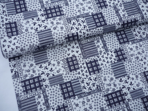 Plátno - modrý patchwork