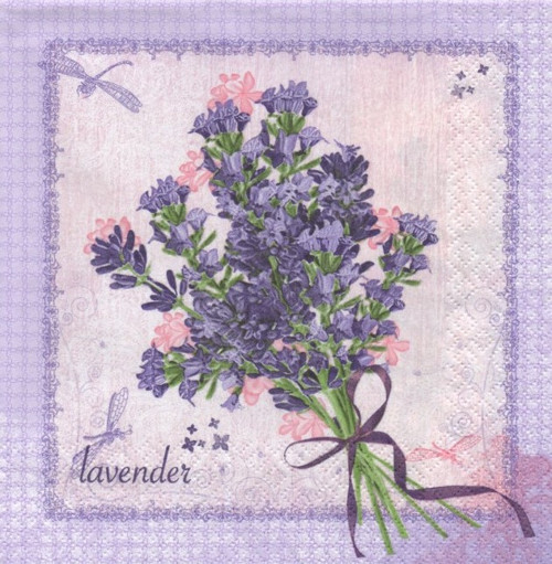 Papírový ubrousek,levandule,fialová,francie,2kusy