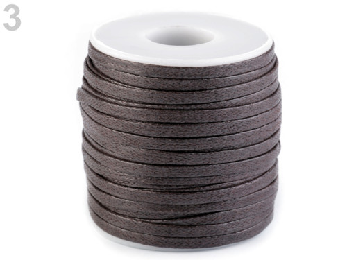 Šňůra bavlněná plochá šíře 4 mm (5m) - hnědá