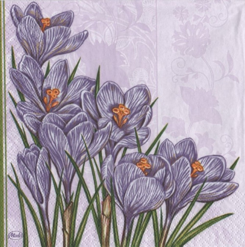 Papírový ubrousek,květina, krokus, fialová,2kusy