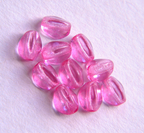 Pohanka růžová - skleněné korálky 5x4 mm - 70 ks