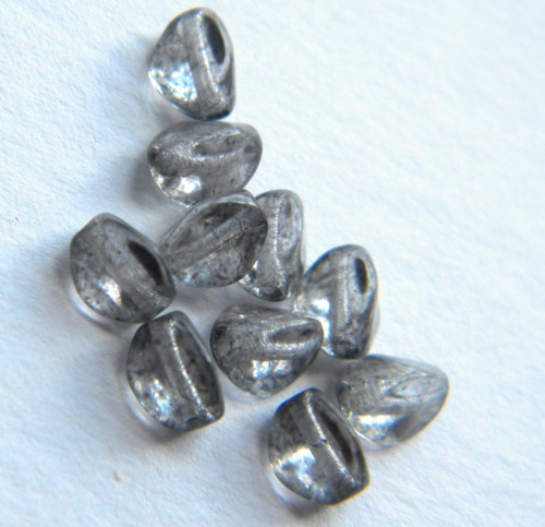 Pohanka šedá - skleněné korálky 5x4 mm - 70 ks