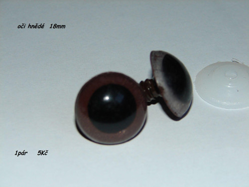 Bezpečnostní očička hnědé 18mm 2páry — foto 1