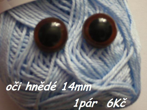 Bezpečnostní očička hnědé 14mm 2páry — foto 1