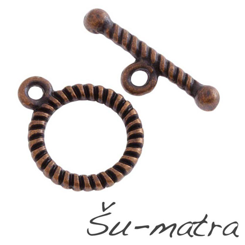 Americké zapínání měděné, 10 mm (4 sety)
