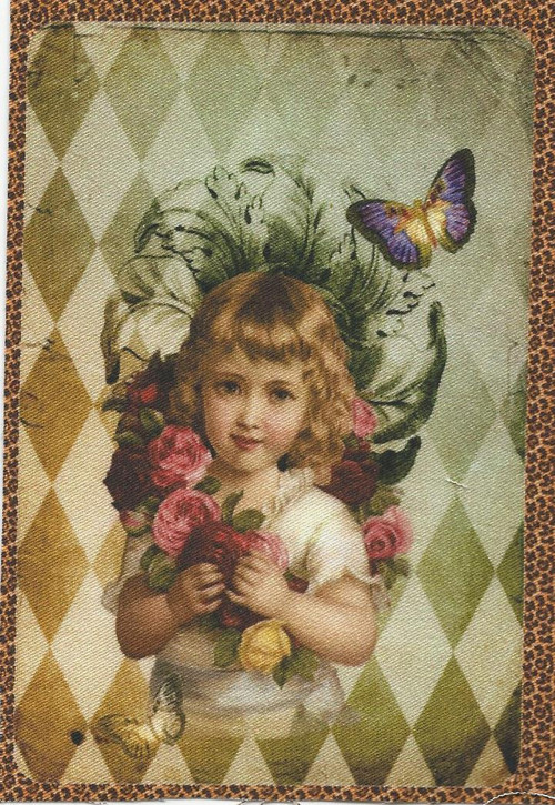 Bavlněná látka - panel 8,5 x 12,5 cm