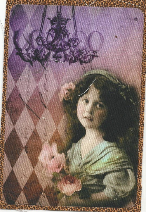 Bavlněná látka - panel 8,5 x 12,5 cm