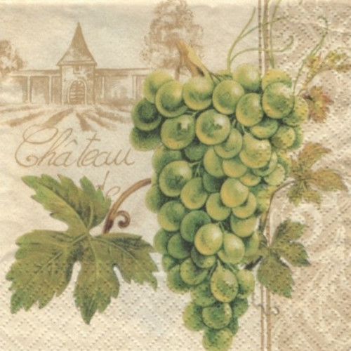 Papírový ubrousek,víno,hrozen,bílé,červené,2kusy