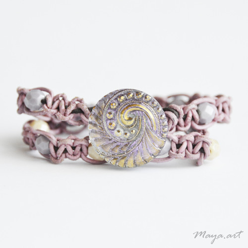 Fialovorůžový "MACRAME BRACELET" - VÝPRODEJ — foto 1