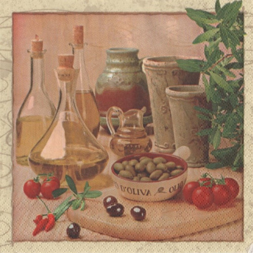 Papírový ubrousek,oliva,olej,olivový olej,2kusy