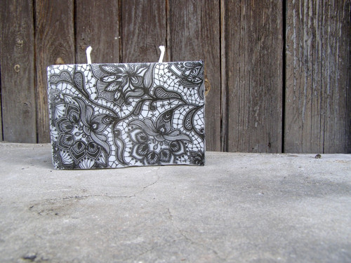 Svíčka vlnka 8 x 15 cm - 2 knoty - Krajka