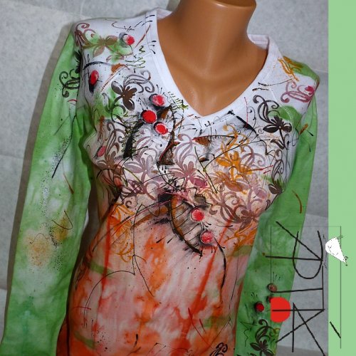 Triko dámské "Červené bobulky", XL — foto 1