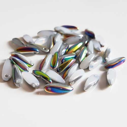 Jazýčky, mléčnobarevná č.3, 10x3 mm, 40 ks
