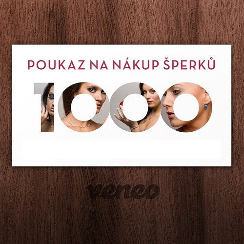 Dárkový poukaz v hodnotě 1000 Kč na šperky Veneo
