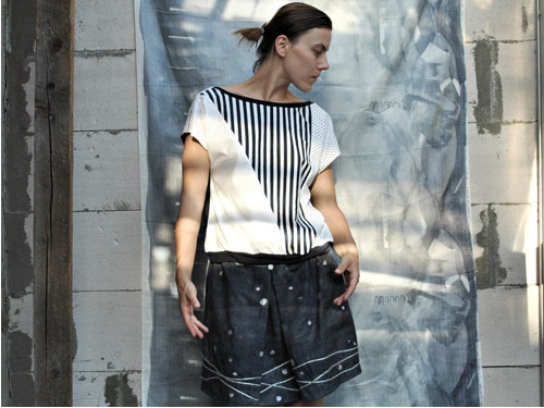 Geometric T-shirt (bambus/bavlna) — foto 1