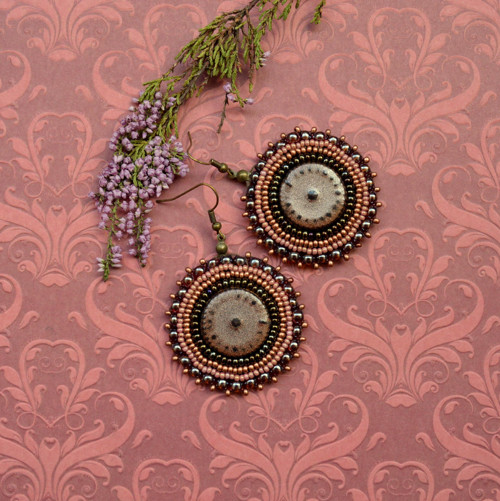 Pottery earrings n.15 - vyšívané náušnice — foto 1