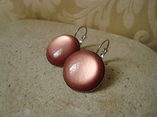 Nerezové náušnice velvet shiny antique pink